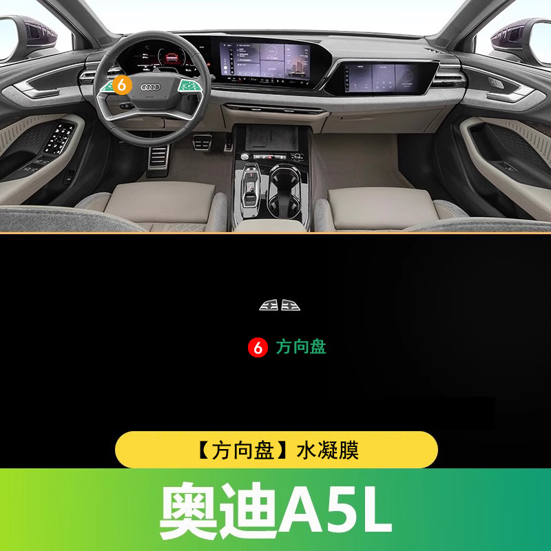26款奥迪A5L一汽专用中控贴膜内饰保护膜导航钢化膜导航配件用品.|undefined