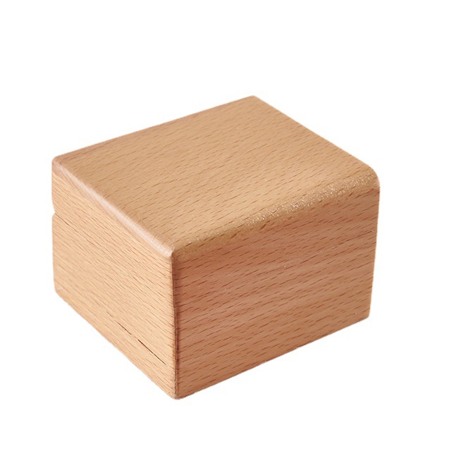 Caja de música de madera creativa Caja de música de manivela con tapa plegable Regalos de Navidad para familiares y amigos Regalos navideños Caja de música