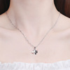 Glossy necklace, jewelry, pendant, chain, silver 925 sample, four-leaf clover, Japanese and Korean, Korean style, simple and elegant design