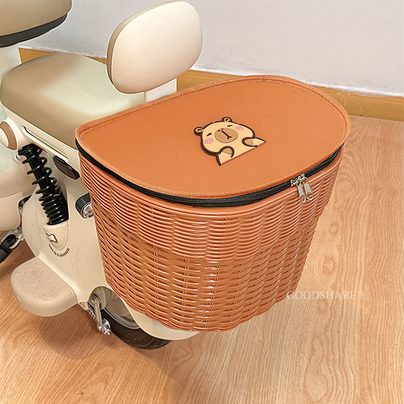 電気自動車の後部バスケット、かわいい漫画のバッテリーカー、スクールバッグを収納できるオートバイの後部バスケット、618セール|undefined