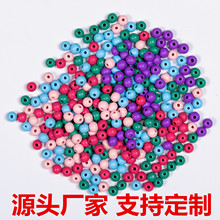 DJ源头厂彩色木珠8MM亚马逊儿童木圆木珠散珠木珠串diy配件