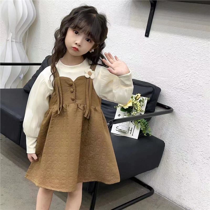 女童秋装连衣裙洋气时髦儿童公主裙小女孩裙子套装宝宝套裙中小童