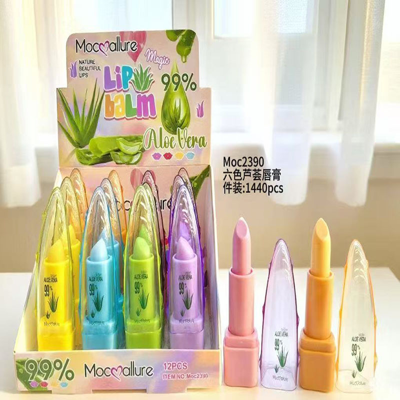 Mocoallure nuevo comercio exterior transfronterizo aloe color lipstick color pequeño lápiz labial aloe series maquillaje al por mayor