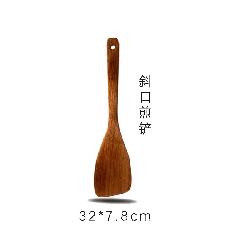 Pala de madera hogar sartén antiadherente cocina pala utensilios de cocina de madera anti-escaldadura mano no duele olla CORU mango largo espátula fabricante