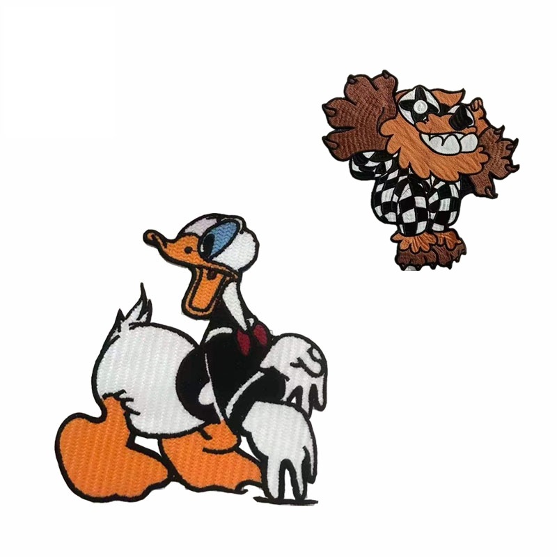 唐老鸭水溶绣布贴 狮子刺绣补洞贴动物卡通补丁贴diy布贴布绣辅料