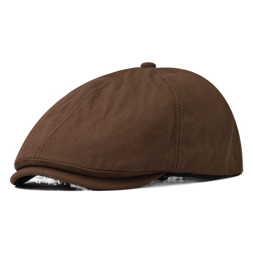 Estilo coreano transpirable Delgado octogonal sombrero hombres británico retro tablero de Luz color sólido pico lengua pintor sombrero periódico literario sombrero de los niños
