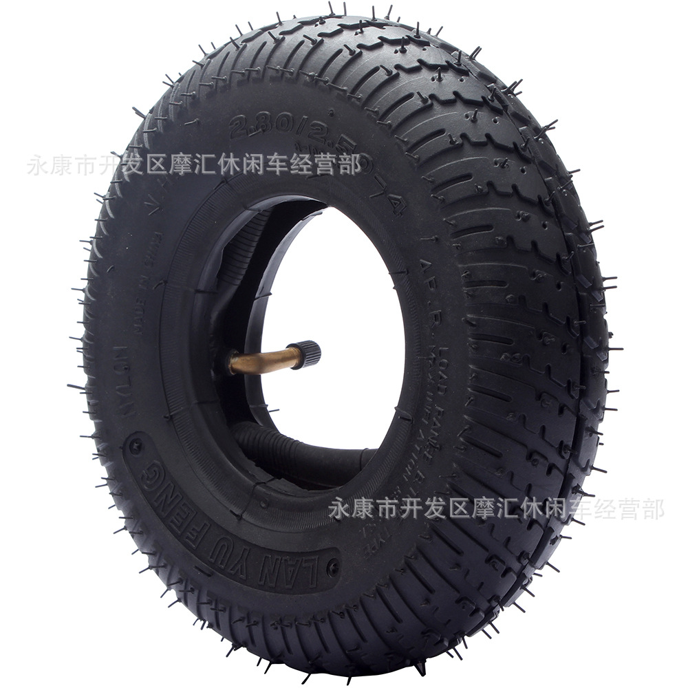 迷你滑板2.80/2.50-4代步车草坪割草机手推车滑板车轮椅内外轮胎