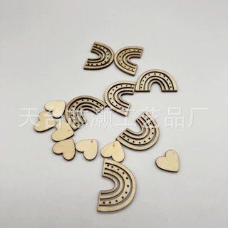 现货跨境木质彩虹木片婴儿生日派对洗礼装饰信息木片祝贺木桌装饰