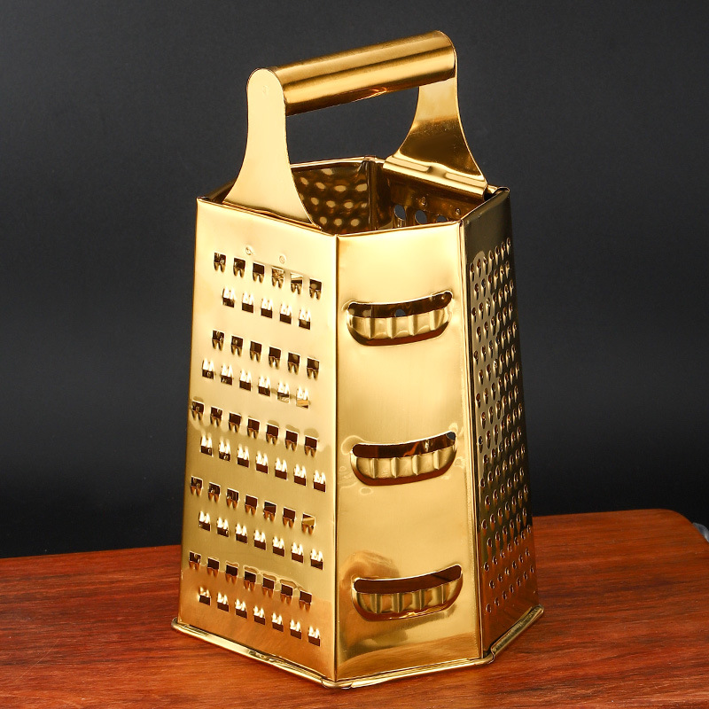 Acero inoxidable multifuncional creativo seis lados planado verduras y frutas cortador de tira con pasamanos queso cortador de queso