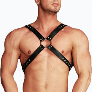 European and American Strap Men's Personality Leather Sling Pants Clip Casual All-match Decorative Shackle Shoulder Strap Factory Outlet