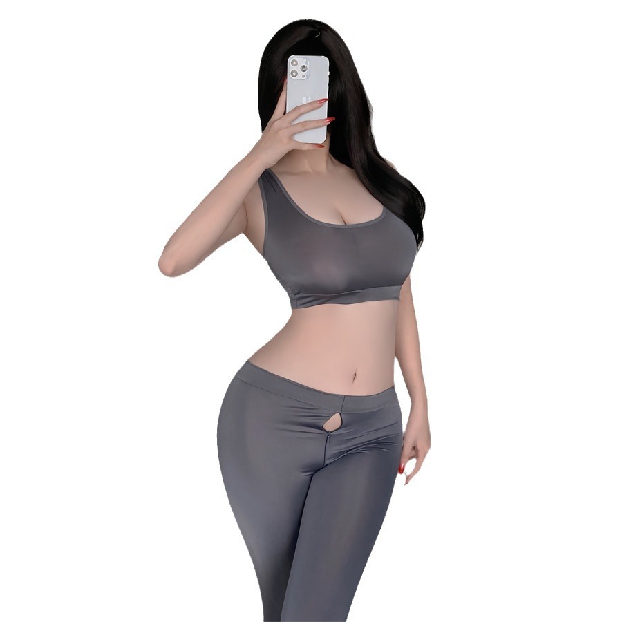 Ropa interior atractiva de las mujeres dormir yoga pantalones traje uniforme sexy cremallera abierta agua muerta NY juguetes sexuales entrega