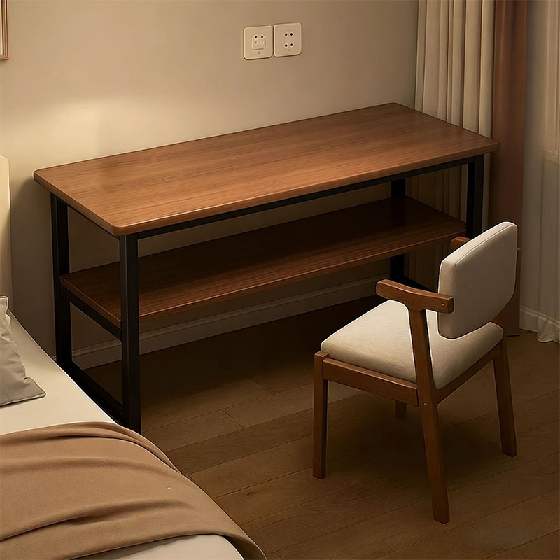 Double Long Desk for Students, Home Use, Bedroom Study, Writing Desk, Rental House Rectangular Computer Desk, Narrow Wall-Mounted Table