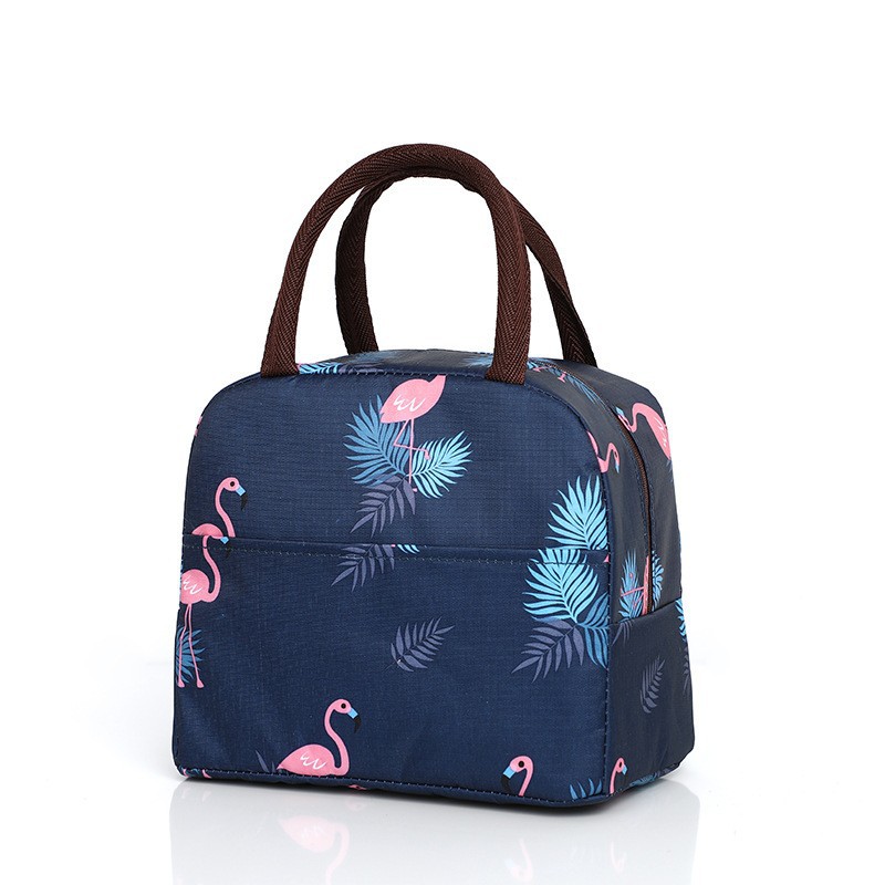 Flamenco pequeño fresco impresión aislamiento de calor bolsa de hielo bolsa de bento bolsa portátil bolsa portátil al por mayor transfronteriza bolsa de comedor de comercio exterior