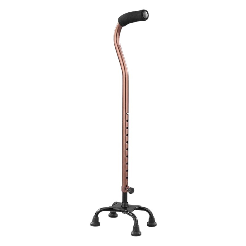 Fábrica de ancianos bastón de aleación de aluminio bastón telescópico ayuda para caminar de cuatro patas bastón anciano ligero plegable bastón