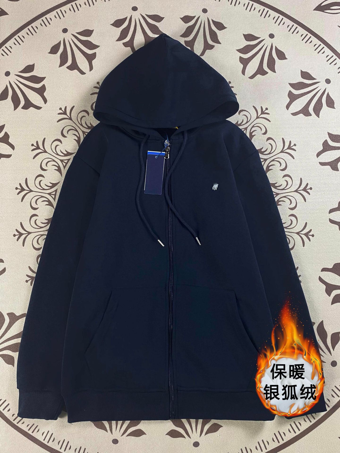 오픈 가슴 지퍼 2263----벨벳 네이비 블루