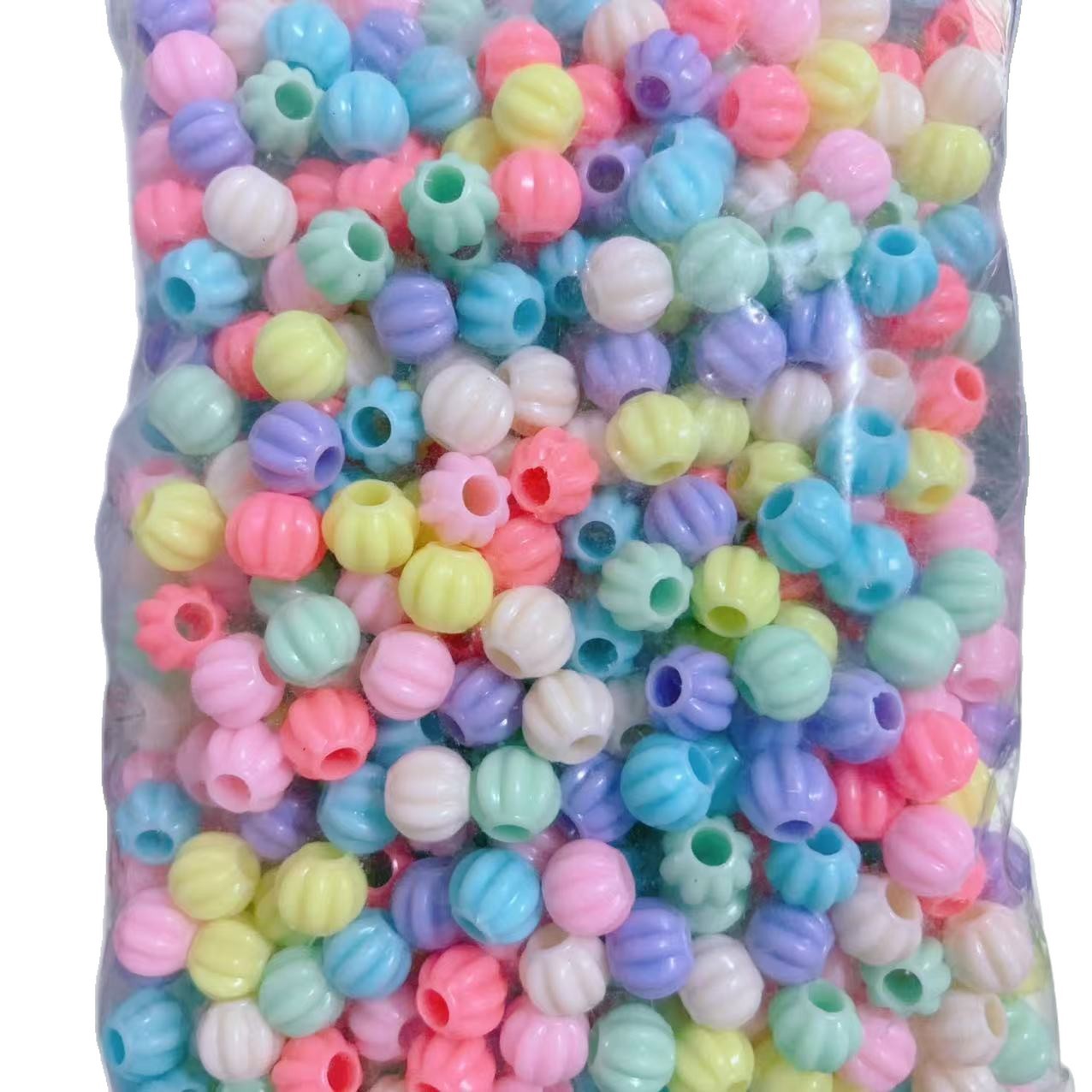2025 Nuevas cuentas de cabello baratas en bolsa nuevas cuentas de plástico de color primavera diy gran agujero image 5