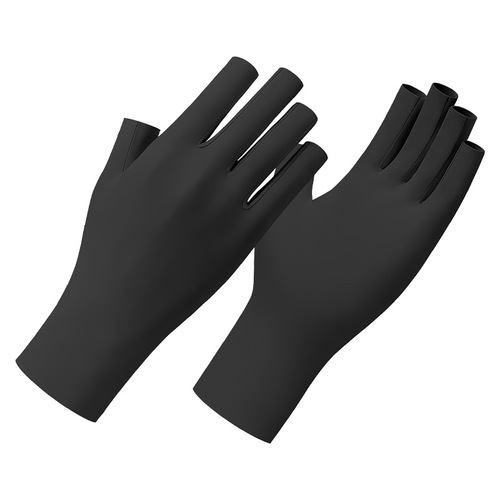 Summer thin ice silk sun protection gloves for women, nail-friendly, UV protection, outdoor sunshade, breathable, half-finger gloves for cycling