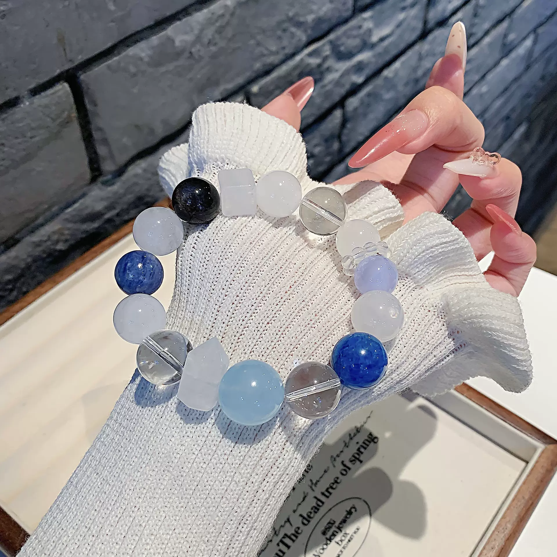 高品质天然白幽灵 水晶黄水晶紫水晶设计感水晶手串 多宝手链手串