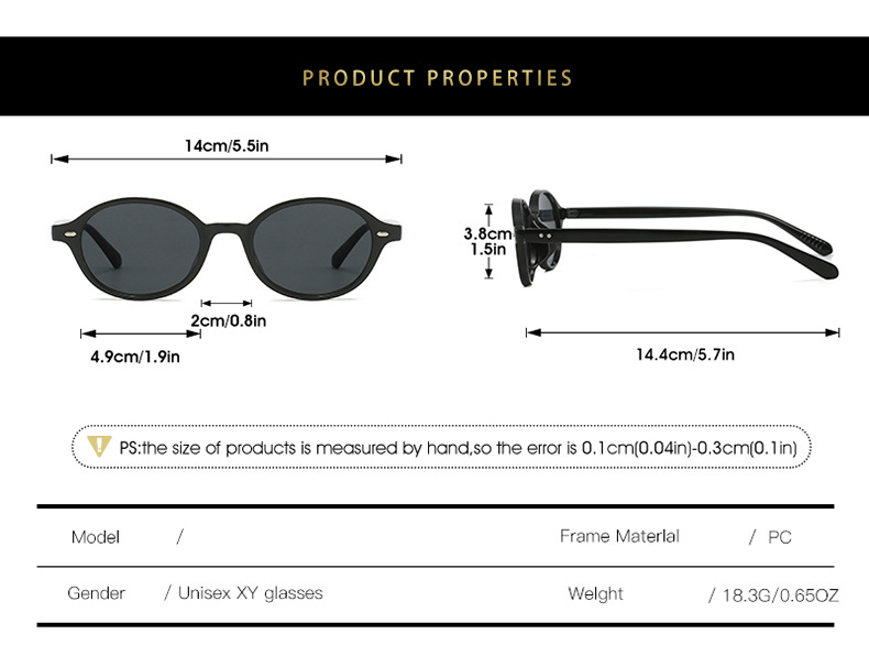 31g Weight Full Frame Glasses Structure Sunglasses Classification PC, UV400 Protection Lens Material Oval Frame Glasses Style Travel, Daily Occasion Solid Color Pattern All Seasons Season Unisex Gender Casual, Simple Style Style Grey, Black Color Casual Simple Style Solid Color PC UV400 Protection Oval Frame Full Frame Women's Sunglasses 3