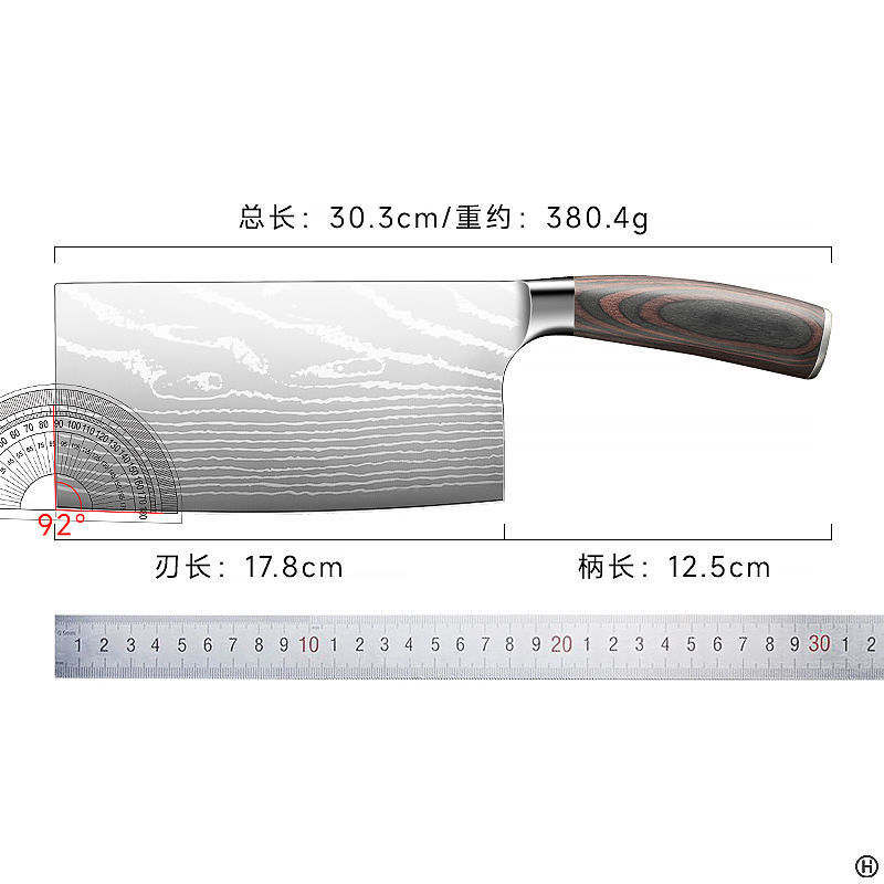 Cuchillo de corte de carne de acero inoxidable de cocina comercial de Damasco cuchillo de cocina afilado cuchillo de cocina doméstico