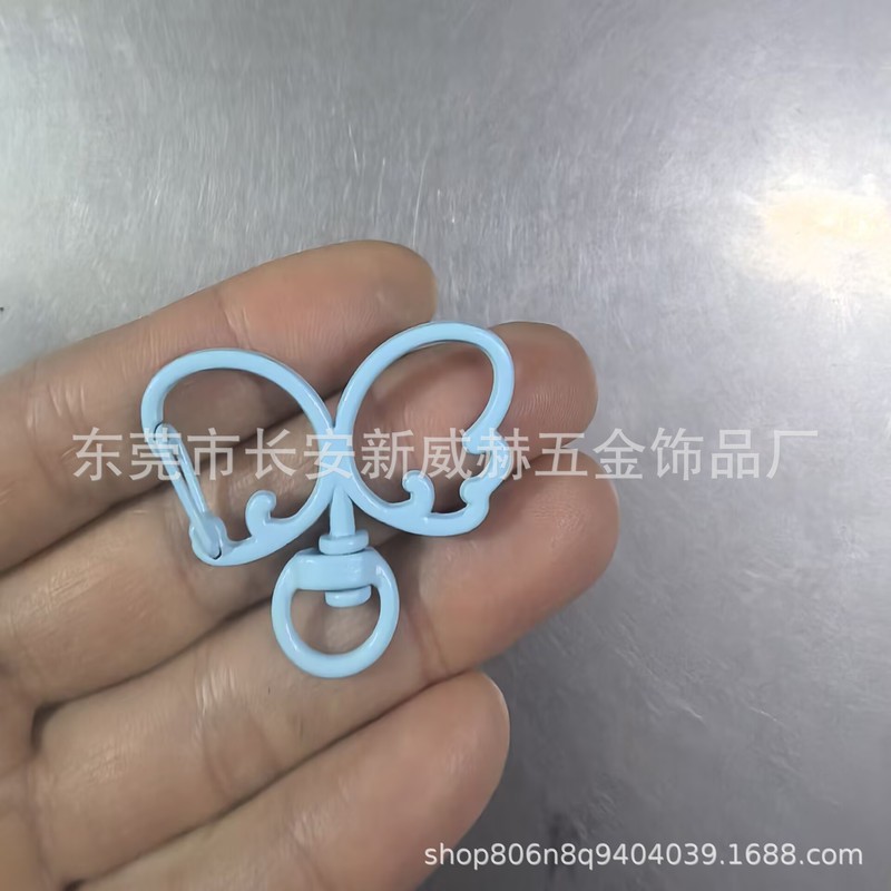 烤漆彩色蝴蝶结钥匙扣龙虾扣狗扣喷漆diy手工挂件饰品扣饰品配件|undefined