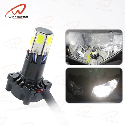 H4 Far and Low Beam Integrated Motorcycle Headlight Six-Sided High-Power with Driver Flashing White Light Strobe H7 Cross-Border
