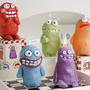 Cute Monster Scented Candle Ornament Ins Style Cute Scented Candle Gift Creative Birthday Gift Niche Tool
