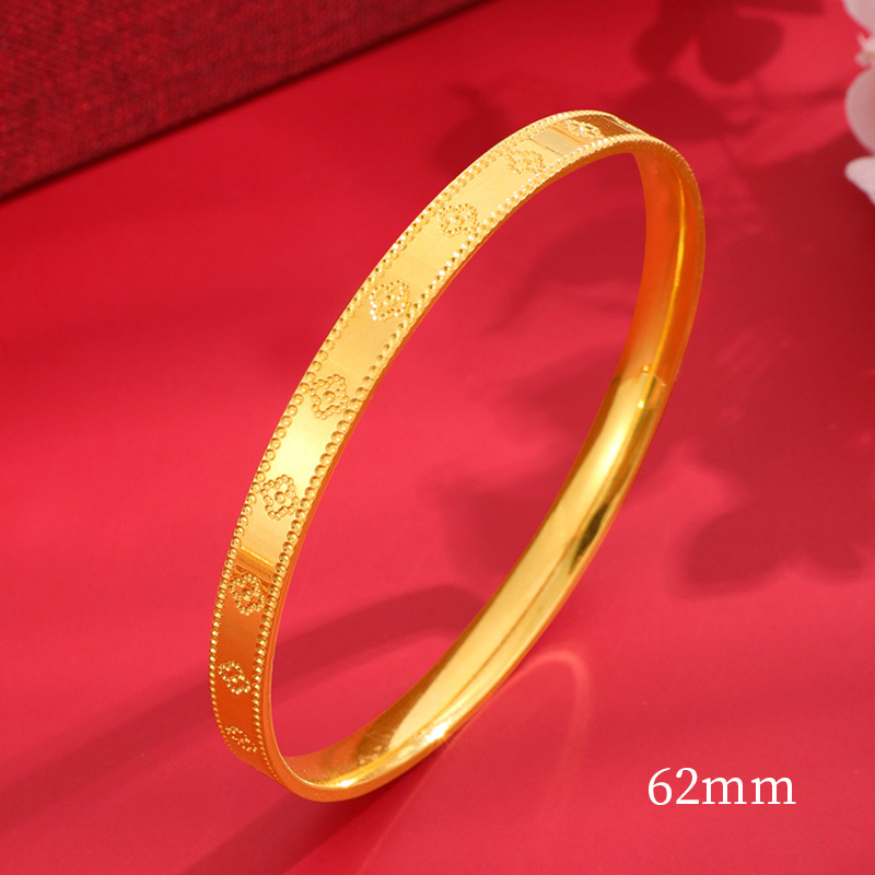 Trébol de cuatro hojas pulsera de oro pulsera de mujer simple de moda estilo de todo fósforo Pequeño anillo afortunado cerrado joyería de aleación de cobre