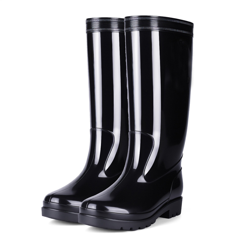 Comercio exterior de alto tubo de protección laboral para hombres zapatos de lluvia gruesos zapatos de lluvia impermeables al aire libre anti-deslizante extra alto calentamiento de lana zapatos de agua