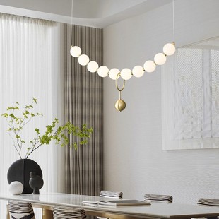 French Chandelier Pearl Lamp Necklace Italian-style Light Luxury Nordic Bar Table Lamp Simple Middle Ancient Cream Style Dining Room Lamp