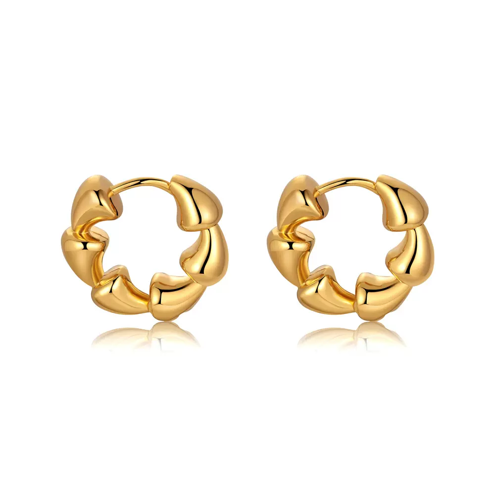 法式简约小众设计感金属风不规则个性耳环冷淡小耳圈百搭气质女款