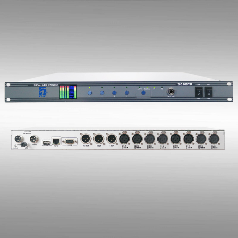 音频切换器专业级卡侬 4路音频输入智能切换模拟数字输出通信接口