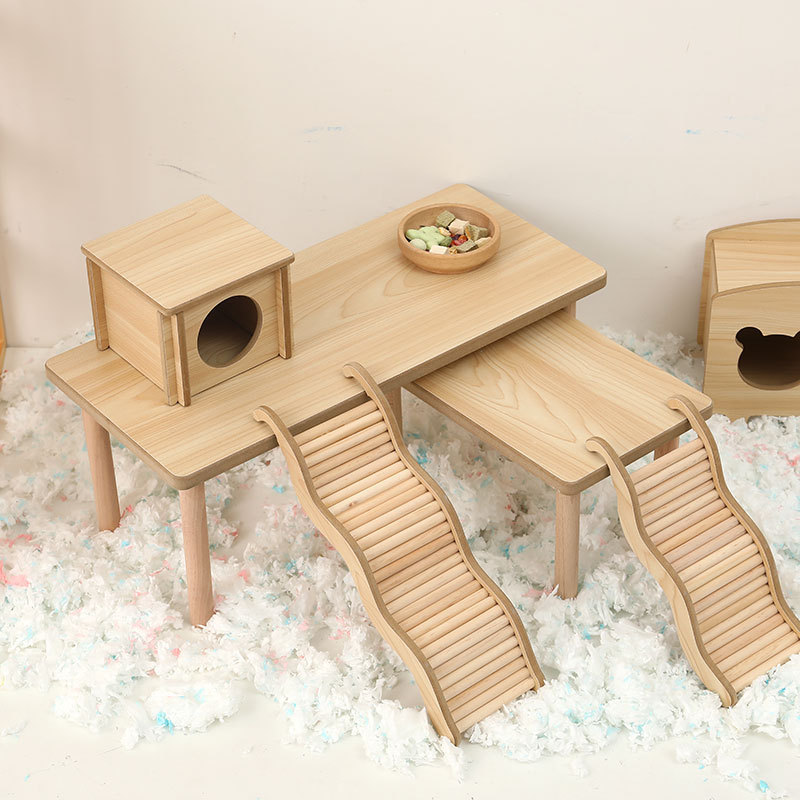 Pet supplies hamster landscape supplies pet platform hamster hiding platform wooden small platform hamster toy