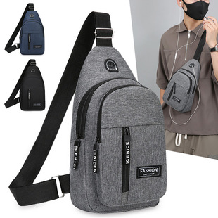 2025 New Cross-border Men's Oxford Cloth Chest Bag Multi-purpose Sports Outdoor Casual Shoulder Bag Crossbody Bag