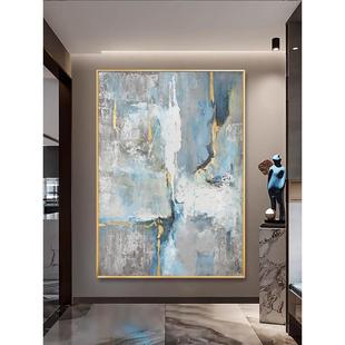 Hand-Painted Oil Painting Abstract Gold Foil Entrance Decoration Painting Modern Accessible Luxury Living Room Sofa Background Wall Large Texture Hanging Painting
