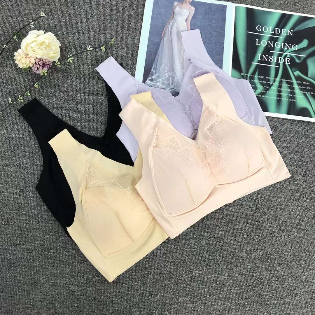 Nueva taza de látex sin marcas de alta calidad, chaleco de dama sin anillo de acero, bra de yoga, ropa interior deportiva, mujer al por mayor