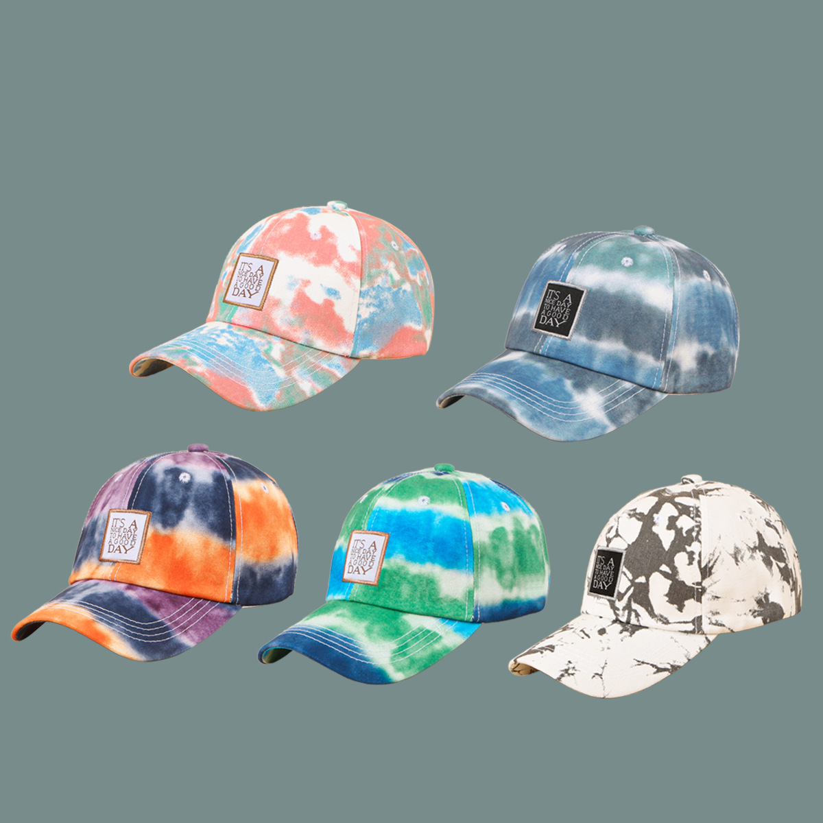 Korean Fashion Tie-dye Baseball Cap display picture 19