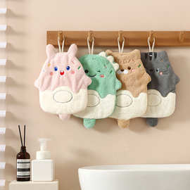 精灵怪兽擦手巾可爱卡通玩偶立体造型儿童擦手帕双层珊瑚绒擦手巾