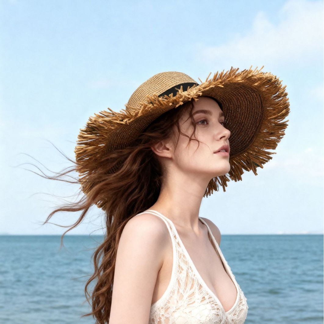 sombrero de paja de verano para mujeres al aire libre viajes al mar para tomar fotos sombrero de sombrero de paja sombrero de playa sombrero de sombra