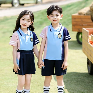 幼儿园园服夏装套装小学生校服夏季班服儿童毕业服短袖运动服学院