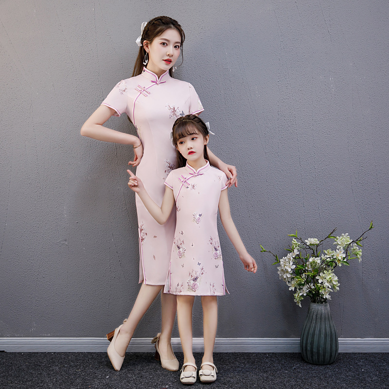  parent-child qipao dress young Chinese Chinese dresses oriental retro Qipao Cheongsam for women  cheongsam mother-daughter cheongsam play skirt 
