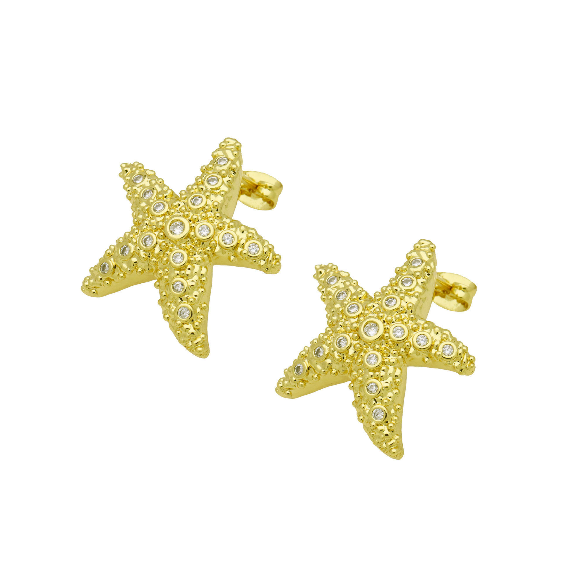 11g Weight Copper Ear Needle Material Drop Earrings Classification 1 Pair Quantity Holiday, Banquet Occasion Copper Material Starfish, Shell Pattern All Seasons Season Women's Gender Plating Design Casual, Elegant, Lady Style 1 Pair Casual Elegant Lady Starfish Shell Plating Copper Drop Earrings 9