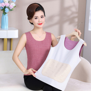 De velvet thermal vest for women fleece-lined autumn and winter inner wear seamless bottoming inner wear middle-aged and elderly vest mom sling top