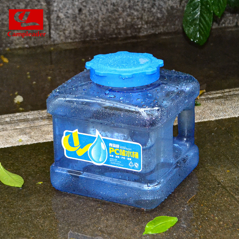 户外装备四方PC车载水桶加厚饮水桶自驾游车用便携式正方形水桶5L