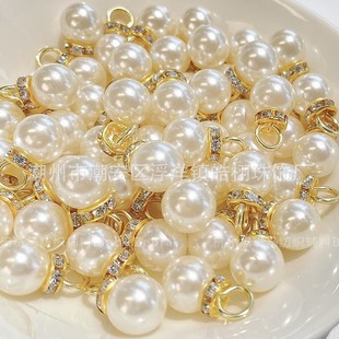 Highlight abs imitation pearl half hole single needle with drill accessories wholesale diy handmade gift decoration loose bead hanging wholesale