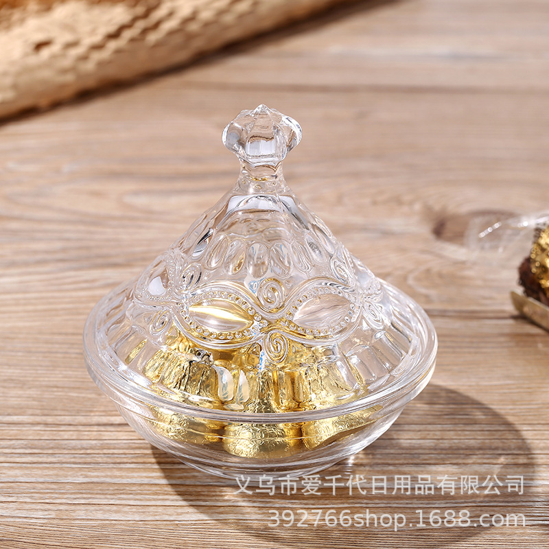 European -style luxury crystal glass sugar tank storage jewelry…