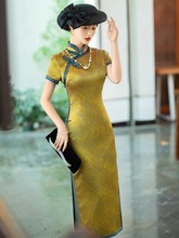 老上海高端真丝旗袍2025年新款女改良中国风桑蚕丝旗袍连衣裙长款