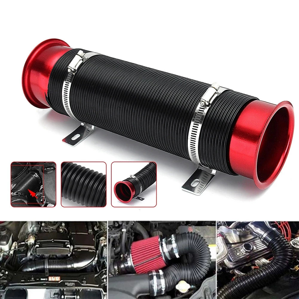 Modificación del coche manguera de admisión ajustable tubo telescópico 76mm manguera de admisión de refuerzo tubo de admisión tubo de ventilación
