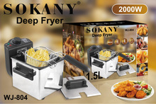 跨境SOKANY804油炸锅家用1.5L电油炸锅炸薯条机炸鸡Deep Firer