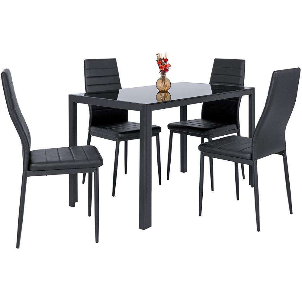 Mesa de comedor de comercio exterior transparente mesas de vidrio templado mesas de comedor rectangulares sillas mesas de comedor